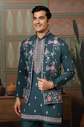 Designer Green Kurta with Koti